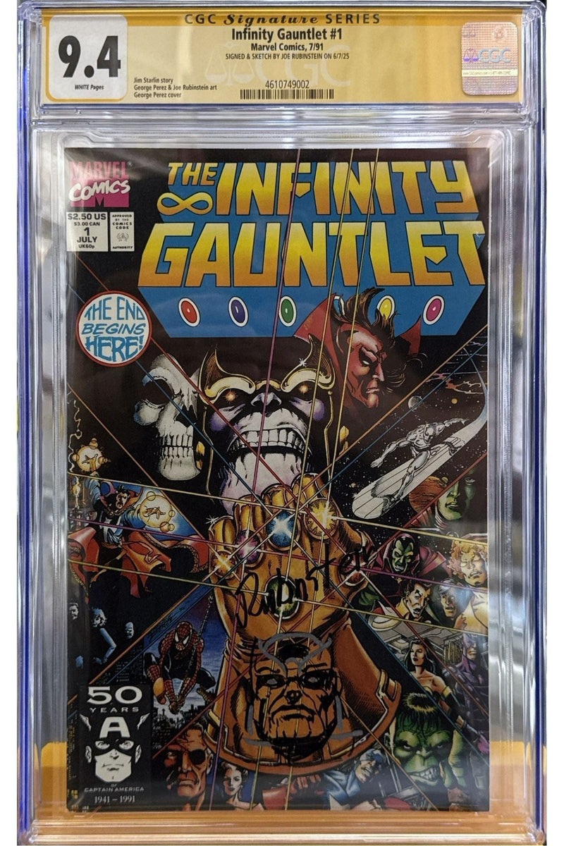 THE INFINITY GAUNTLET #1| JOE RUBINSTEIN REMARKED & SIGNED CGC 9.4