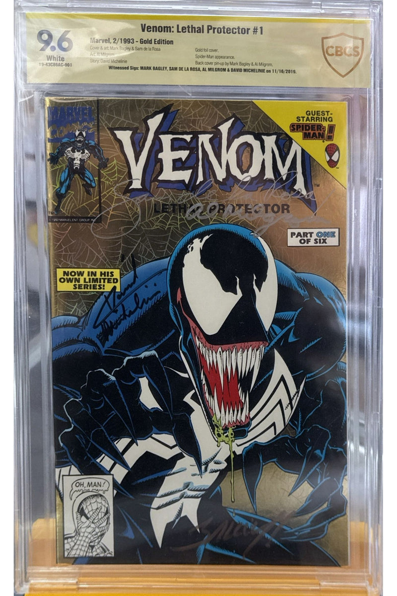 VENOM LETHAL PROTECTOR #1 | SIGNED BY BAGLEY, DE LA ROSA, MILGRAM, MICHELINIE CGC 9.6