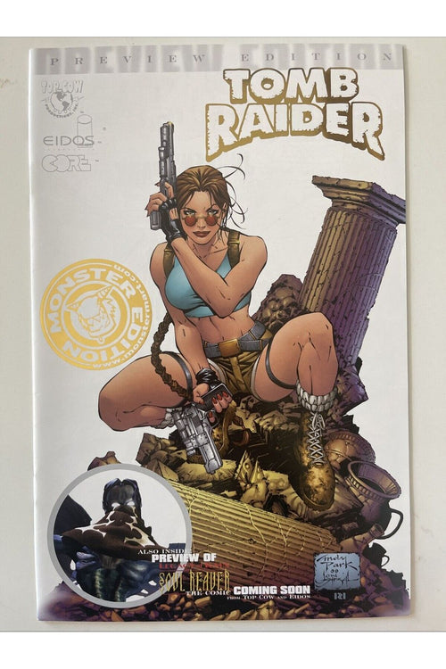 Rare Tomb Raider NM+ 1999 Top Cow Monster Mart Gold Foil Preview Edition HTF🔥