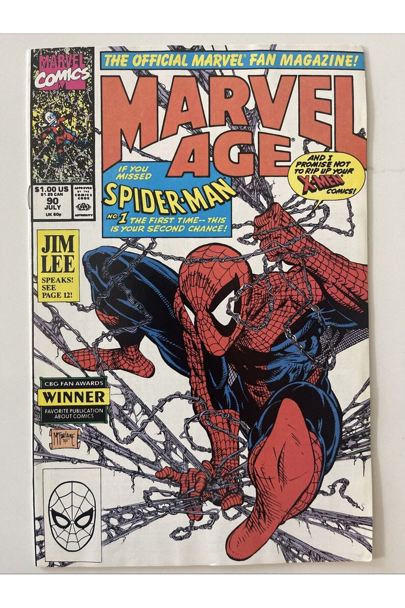 MARVEL AGE 90 / WHITE PAGES / MCFARLANE Cover / 1st Spider-man Preview / HTF